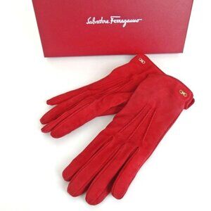 Salvatore Ferragamo Gancini Gloves, Lambskin Leather USED